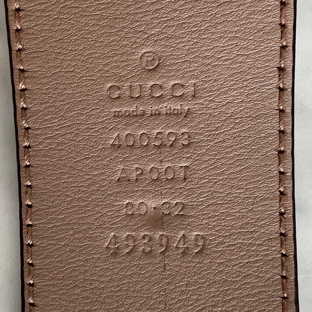 Gucci Brown and Gold Leather Belt with Double G Logo - Picture 4 of 4